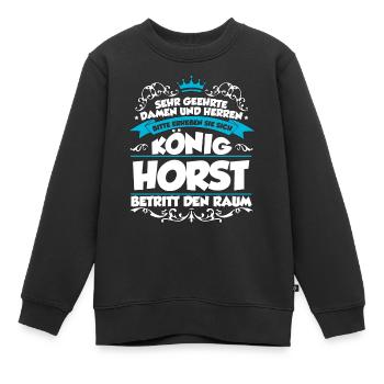 Horst Name Design - Kinder Premium Organic Sweatshirt - Schwarz - Vorne - AI Model Kid Female (0cm)