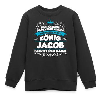 Jacob Name Design - Kinder Premium Organic Sweatshirt - Schwarz - Vorne - AI Model Kid Female (0cm)