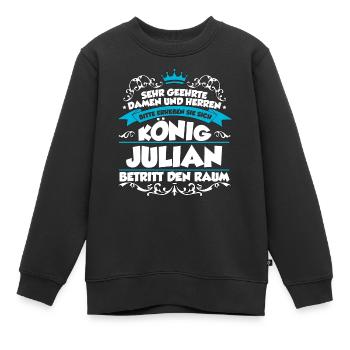 Julian Name Design - Kinder Premium Organic Sweatshirt - Schwarz - Vorne - AI Model Kid Female (0cm)