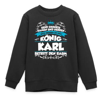 Karl Name Design - Kinder Premium Organic Sweatshirt - Schwarz - Vorne - AI Model Kid Female (0cm)