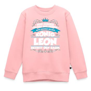 Leon Name Design - Kinder Premium Organic Sweatshirt - Rosa - Vorne - AI Model Kid Female (0cm)