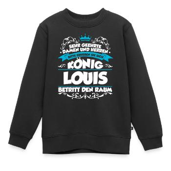 Louis Name Design - Kinder Premium Organic Sweatshirt - Schwarz - Vorne - AI Model Kid Female (0cm)