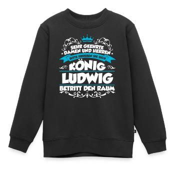Ludwig Name Design - Kinder Premium Organic Sweatshirt - Schwarz - Vorne - AI Model Kid Female (0cm)