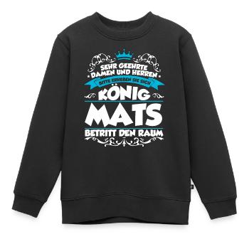 Mats Name Design - Kinder Premium Organic Sweatshirt - Schwarz - Vorne - AI Model Kid Female (0cm)