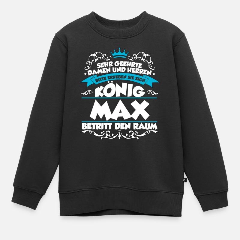Max Name Design - Kinder Premium Organic Sweatshirt - Schwarz
