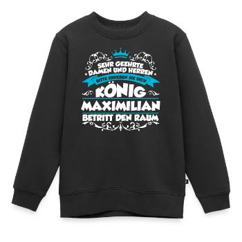 Maximilian Name Design - Kinder Premium Organic Sweatshirt - Schwarz - Vorne - AI Model Kid Female (0cm)