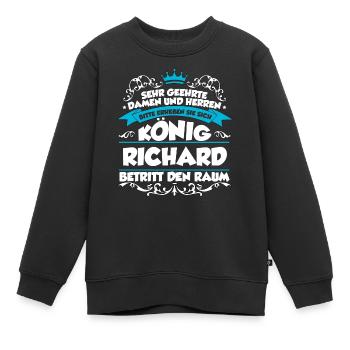 Richard Name Design - Kinder Premium Organic Sweatshirt - Schwarz - Vorne - AI Model Kid Female (0cm)
