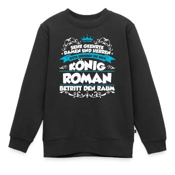 Roman Name Design - Kinder Premium Organic Sweatshirt - Schwarz - Vorne - AI Model Kid Female (0cm)