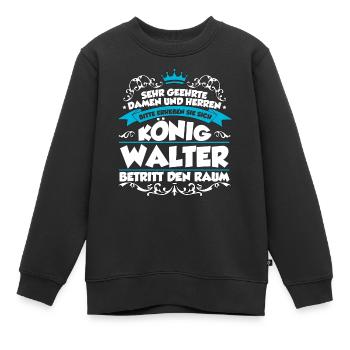 Walter Name Design - Kinder Premium Organic Sweatshirt - Schwarz - Vorne - AI Model Kid Female (0cm)