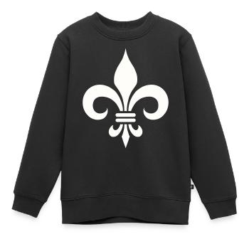 Logo de lys français - Sweat Premium enfant bio - noir - Devant - AI Model Kid Female (0cm)