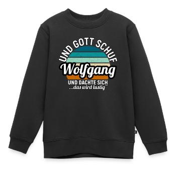 Wolfgang - Kinder Premium Organic Sweatshirt - Schwarz - Vorne - AI Model Kid Female (0cm)