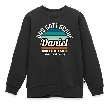David - Kinder Premium Organic Sweatshirt - Schwarz - Vorne - AI Model Kid Female (0cm)