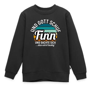 Frank - Kinder Premium Organic Sweatshirt - Schwarz - Vorne - AI Model Kid Female (0cm)