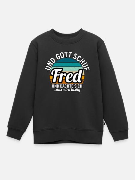 Fred - Kinder Premium Organic Sweatshirt - Schwarz