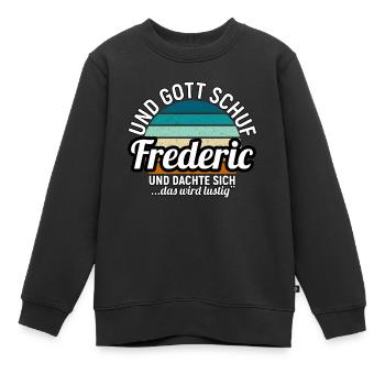 Frederic - Kinder Premium Organic Sweatshirt - Schwarz - Vorne - AI Model Kid Female (0cm)