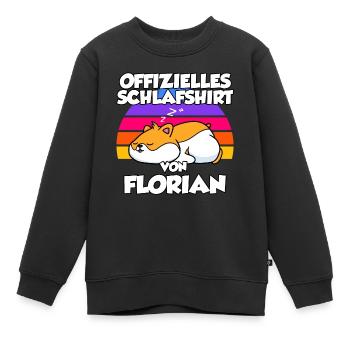 Offizielles Schlafshirt Von Florian - Kinder Premium Organic Sweatshirt - Schwarz - Vorne - AI Model Kid Female (0cm)