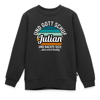 Julian - Kinder Premium Organic Sweatshirt - Schwarz - Vorne - AI Model Kid Female (0cm)