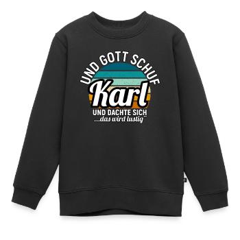 Karl - Kinder Premium Organic Sweatshirt - Schwarz - Vorne - AI Model Kid Female (0cm)