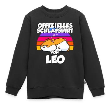 Offizielles Schlafshirt Von Leo - Kinder Premium Organic Sweatshirt - Schwarz - Vorne - AI Model Kid Female (0cm)