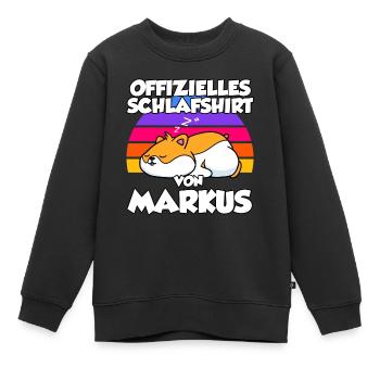 Offizielles Schlafshirt Von Markus - Kinder Premium Organic Sweatshirt - Schwarz - Vorne - AI Model Kid Female (0cm)