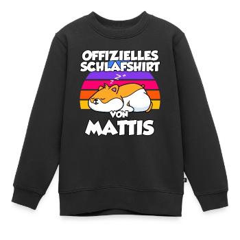Offizielles Schlafshirt Von Mattis - Kinder Premium Organic Sweatshirt - Schwarz - Vorne - AI Model Kid Female (0cm)