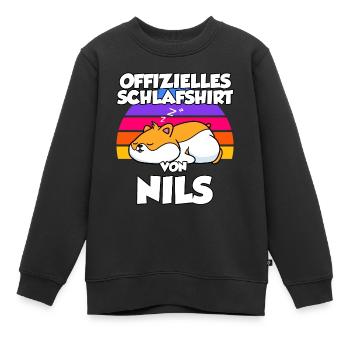 Offizielles Schlafshirt Von Nils - Kinder Premium Organic Sweatshirt - Schwarz - Vorne - AI Model Kid Female (0cm)