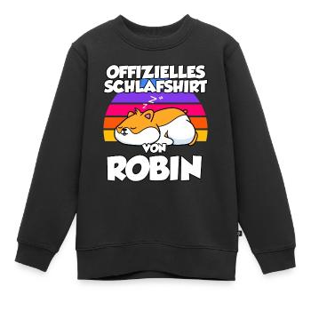 Offizielles Schlafshirt Von Robin - Kinder Premium Organic Sweatshirt - Schwarz - Vorne - AI Model Kid Female (0cm)