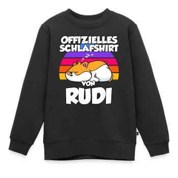 Offizielles Schlafshirt Von Rudi - Kinder Premium Organic Sweatshirt - Schwarz - Vorne - AI Model Kid Female (0cm)