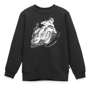 Moto tout-terrain course de pilote tout-terrain - Sweat Premium enfant bio - noir - Devant - AI Model Kid Female (0cm)