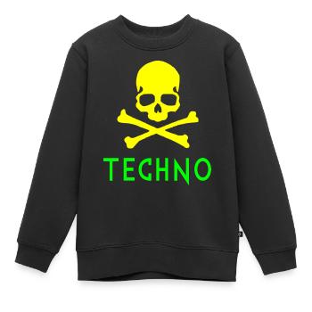 Techno-Knochen - Kinder Premium Organic Sweatshirt - Schwarz - Vorne - AI Model Kid Female (0cm)