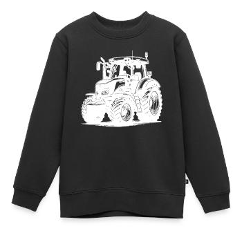 Große Hektar Schlepper Landmaschinen Traktor - Kinder Premium Organic Sweatshirt - Schwarz - Vorne - AI Model Kid Female (0cm)