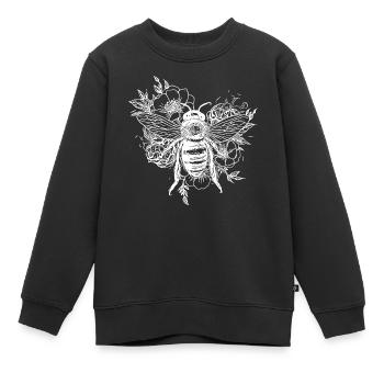 Fleissige Biene auf einer Blüten Blumen - Kinder Premium Organic Sweatshirt - Schwarz - Vorne - AI Model Kid Female (0cm)