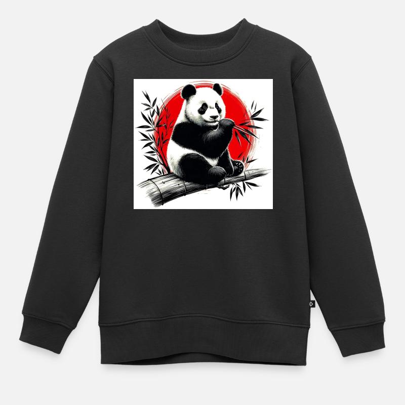 Panda - Sweat Premium enfant bio - noir