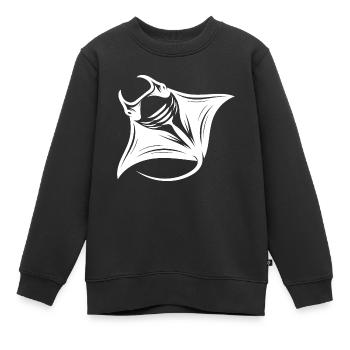 Eleganter riesiger Mantarochen im Flug - Kinder Premium Organic Sweatshirt - Schwarz - Vorne - AI Model Kid Female (0cm)