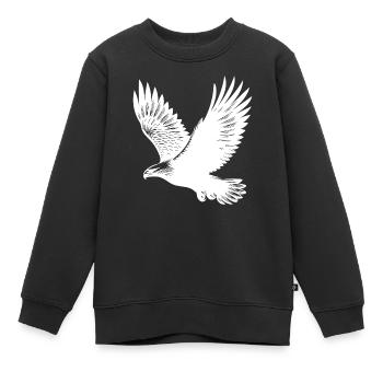 Aigle élégant sur d’immenses ailes - Sweat Premium enfant bio - noir - Devant - AI Model Kid Female (0cm)