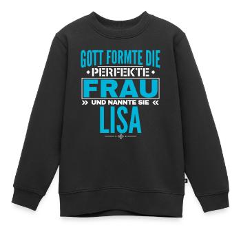 Lisa Name Design - Kinder Premium Organic Sweatshirt - Schwarz - Vorne - AI Model Kid Female (0cm)