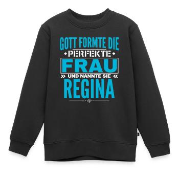 Regina Name Design - Kinder Premium Organic Sweatshirt - Schwarz - Vorne - AI Model Kid Female (0cm)
