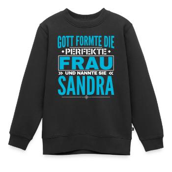 Sandra Nom Design - Sweat Premium enfant bio - noir - Devant - AI Model Kid Female (0cm)