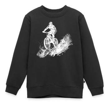 Radfahrer Schlamm Berg Abfahrt - Kinder Premium Organic Sweatshirt - Schwarz - Vorne - AI Model Kid Female (0cm)