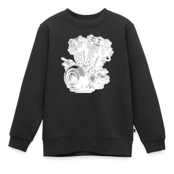 Moteur de cylindre de ventilateur de cylindre de bloc moteur de moto - Sweat Premium enfant bio - noir - Devant - AI Model Kid Female (0cm)