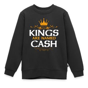 Argent - Sweat Premium enfant bio - noir - Devant - AI Model Kid Female (0cm)