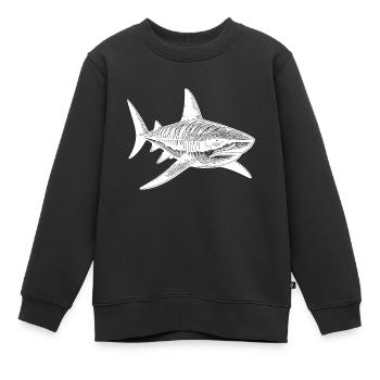 Grand requin tigre Vintage requin animal préféré - Sweat Premium enfant bio - noir - Devant - AI Model Kid Female (0cm)