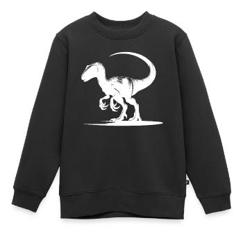 Dangereux dinosaure Dino Velociraptor - Sweat Premium enfant bio - noir - Devant - AI Model Kid Female (0cm)