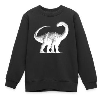 Dinosaure dinosaure dinosaure brachiosaure massif - Sweat Premium enfant bio - noir - Devant - AI Model Kid Female (0cm)