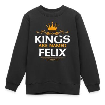 Felix - Kinder Premium Organic Sweatshirt - Schwarz - Vorne - AI Model Kid Female (0cm)