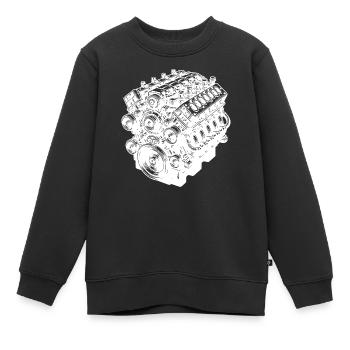 Bloc moteur Cylindre cylindre ventilateur Moteur - Sweat Premium enfant bio - noir - Devant - AI Model Kid Female (0cm)