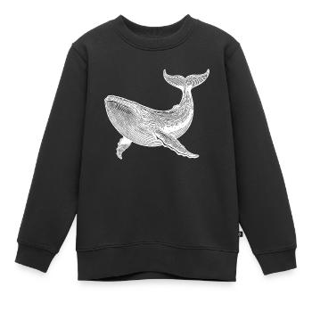 Vintage Whale Huge Floating Sea Creature - Kids Premium Organic Sweatshirt - black - Front - AI Model Kid Female (0cm)