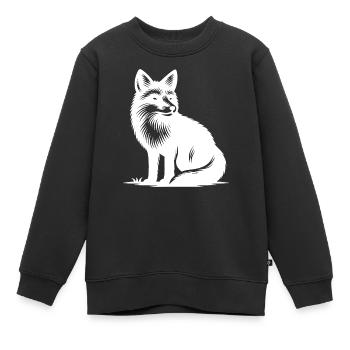Niedlicher schlauer Fuchs - Kinder Premium Organic Sweatshirt - Schwarz - Vorne - AI Model Kid Female (0cm)