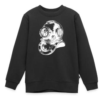 Casque de plongée antique historique - Sweat Premium enfant bio - noir - Devant - AI Model Kid Female (0cm)