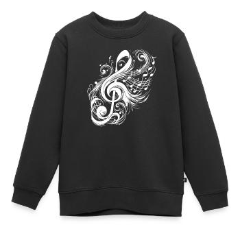Clé de musique vintage avec des Notes sauvages - Sweat Premium enfant bio - noir - Devant - AI Model Kid Female (0cm)